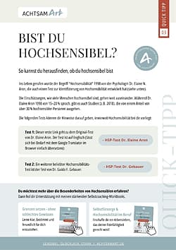 AchtsamArt Quicktipp No. 3 - Bist du hochsensibel?